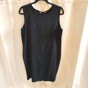 MINg Wang Sheath Dress Large Petite Black Sleeveless Ribbed‎ Minimalist 17328